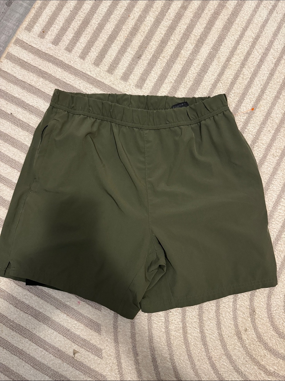 Projek Raw Men's Flat Front Performance Shorts in Olive Green